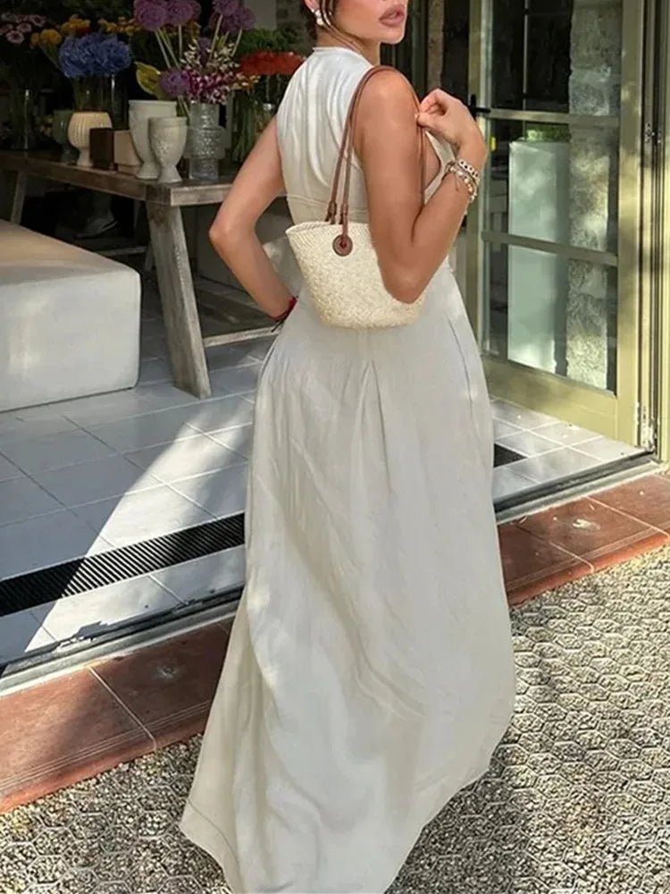 Elegant Sleeveless Midi Dress