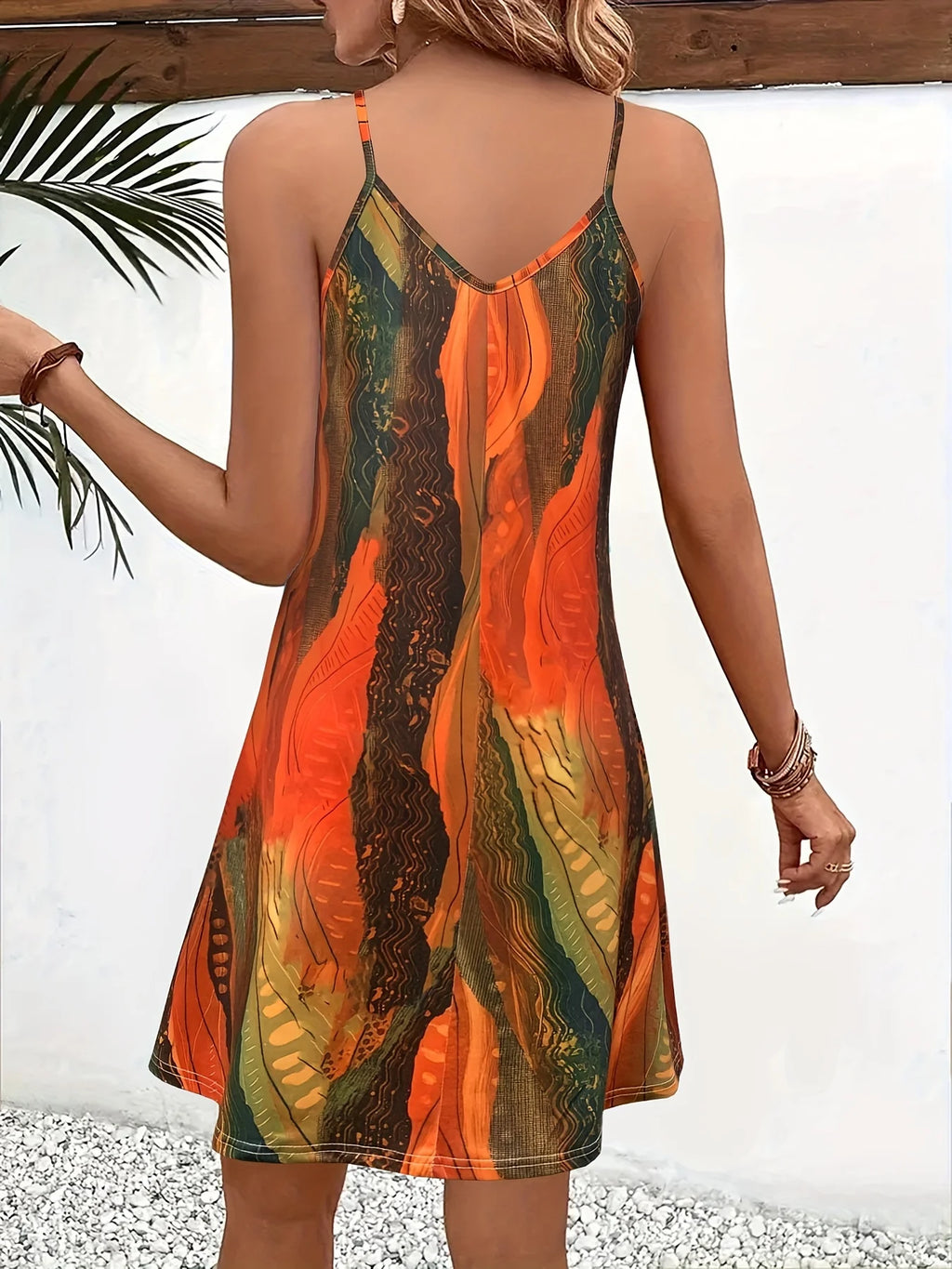 Vibrant Summer Dress with Spaghetti Straps