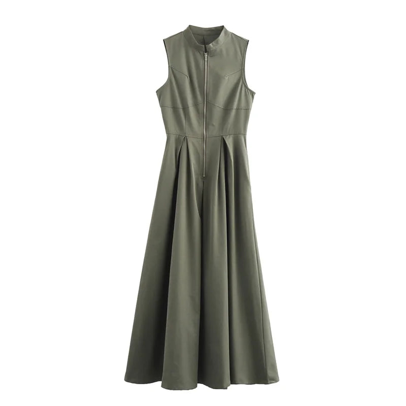 Elegant Sleeveless Midi Dress