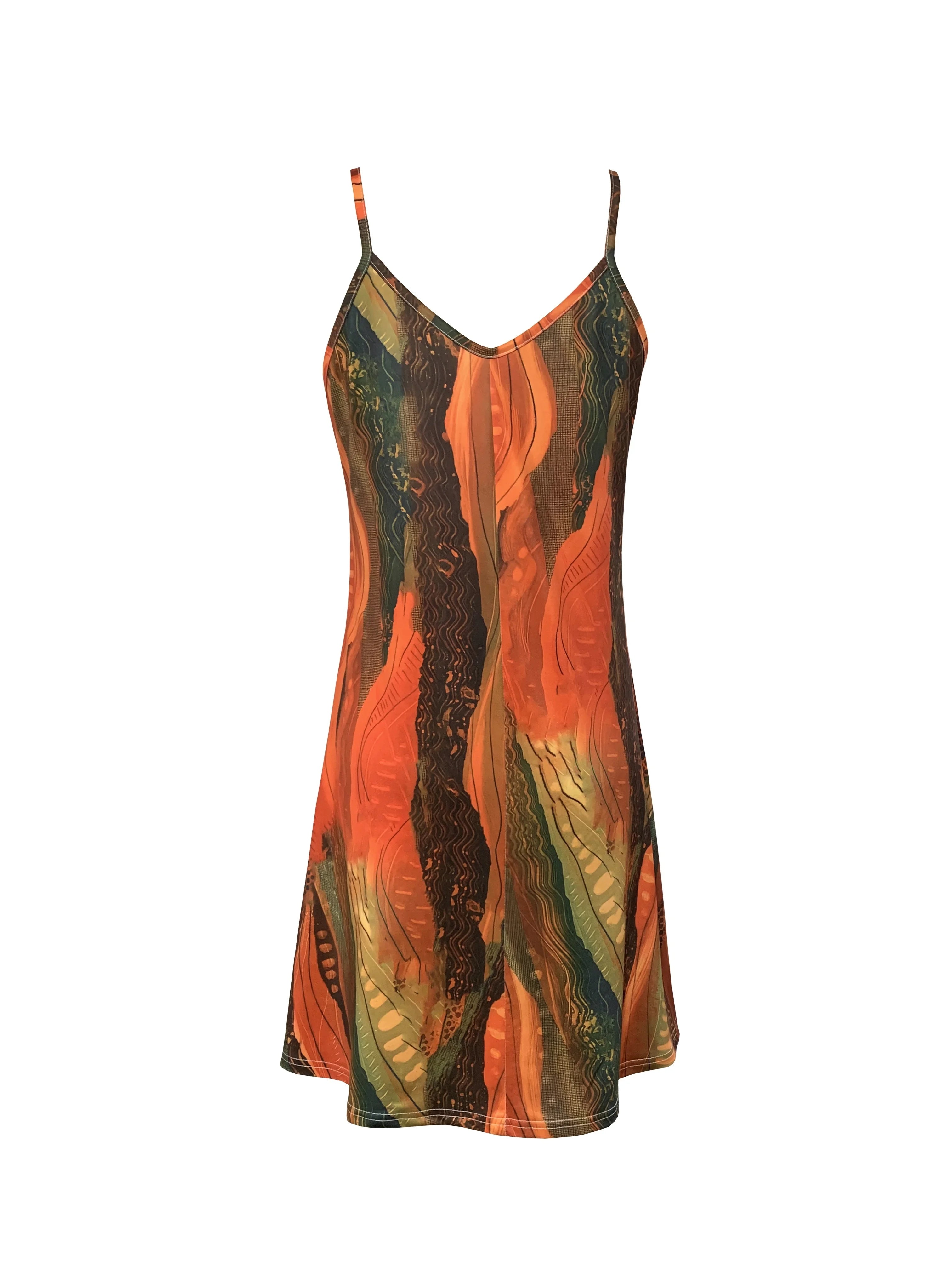 Vibrant Summer Dress with Spaghetti Straps