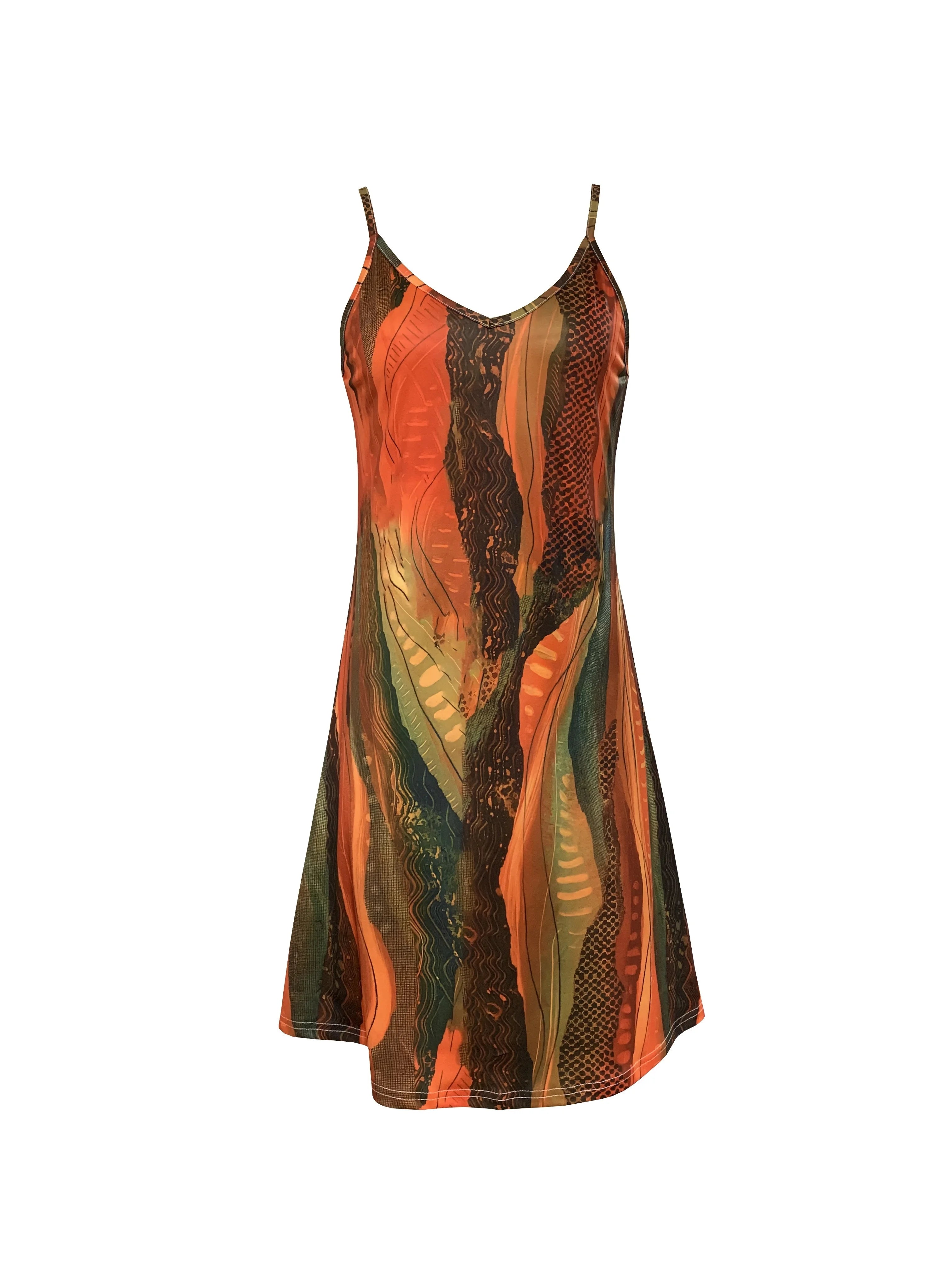 Vibrant Summer Dress with Spaghetti Straps